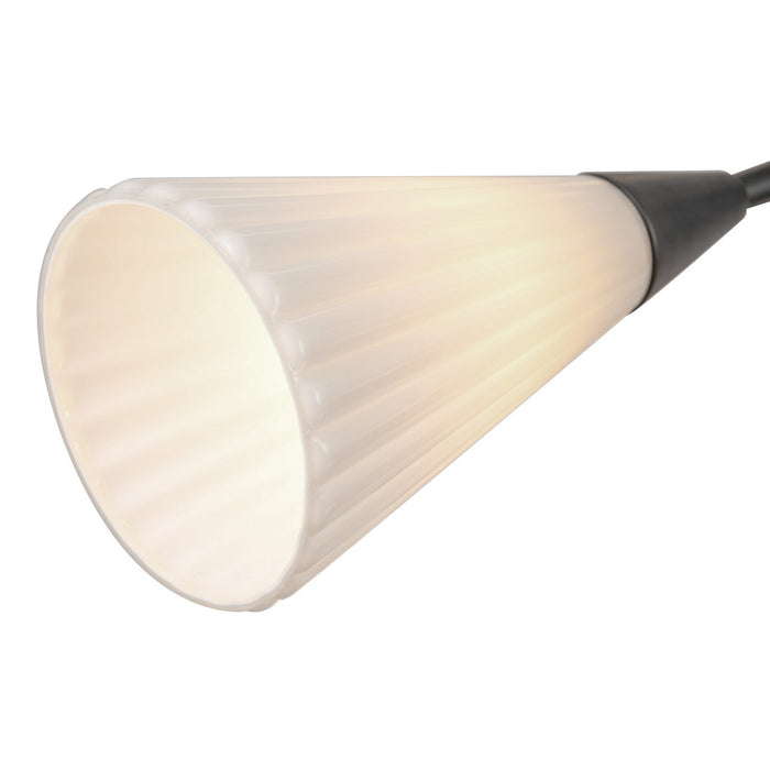 Alora CH462039MBGR 12 Light Chandelier, Matte Black/Glossy Ribbed Opal Glass