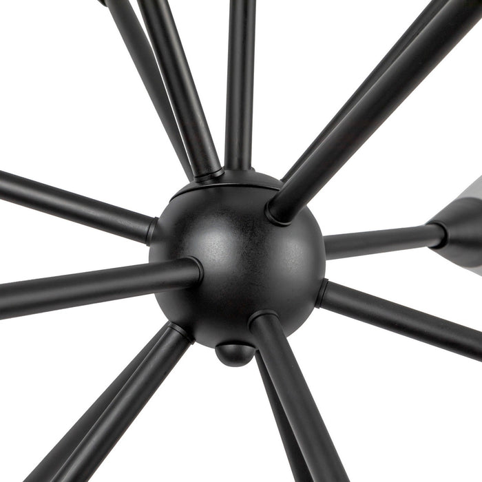 Alora CH462039MBGR 12 Light Chandelier, Matte Black/Glossy Ribbed Opal Glass
