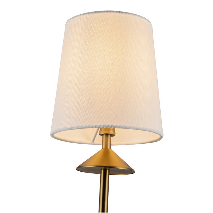 Alora CH497445BGWL Four Light Chandelier, Brushed Gold/White Linen