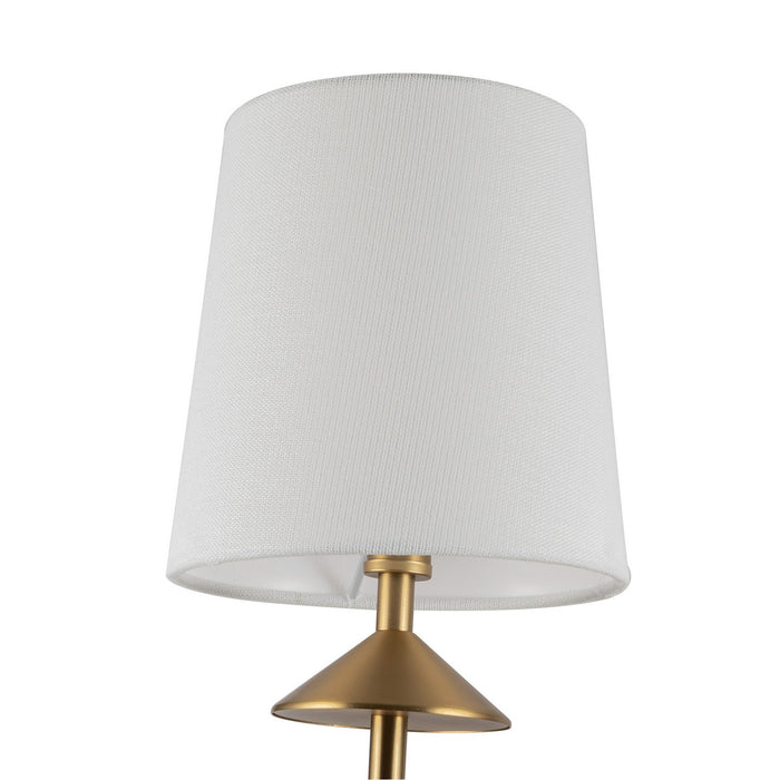 Alora CH497445BGWL Four Light Chandelier, Brushed Gold/White Linen