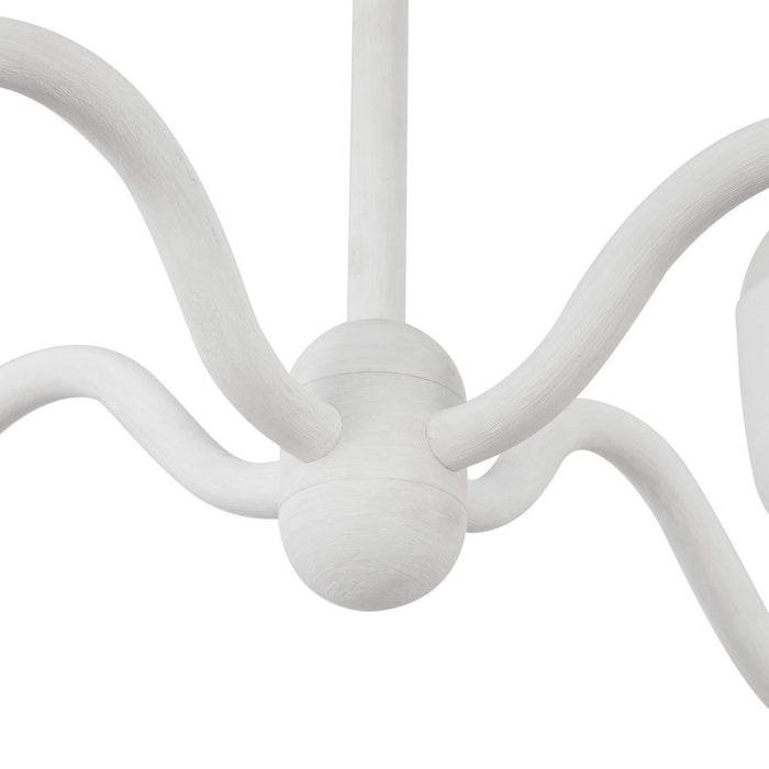 Alora CH558427AWOP Four Light Chandelier, Antique White/Opal Glass