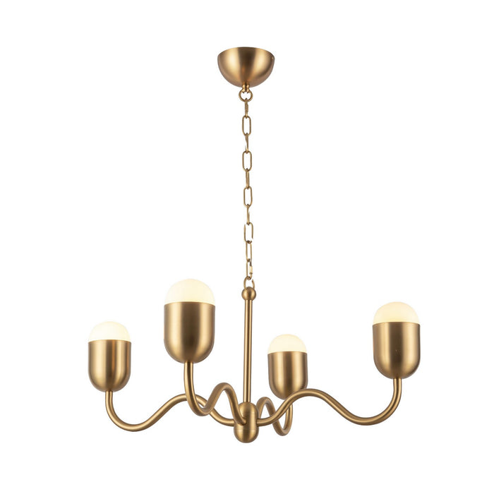 Alora CH558427BGOP Four Light Chandelier, Brushed Gold/Opal Glass