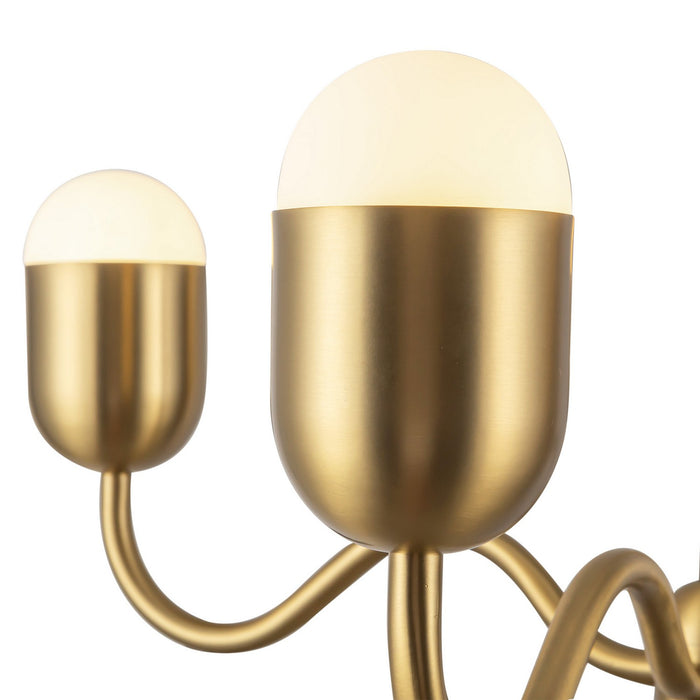 Alora CH558427BGOP Four Light Chandelier, Brushed Gold/Opal Glass