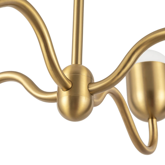 Alora CH558427BGOP Four Light Chandelier, Brushed Gold/Opal Glass