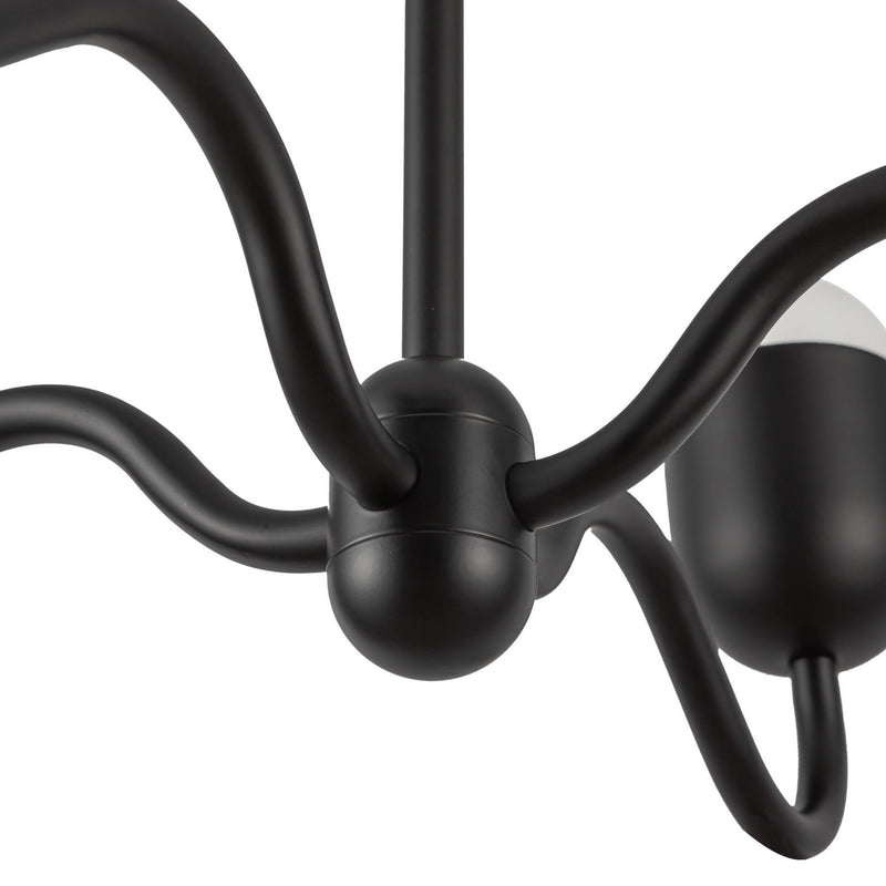 Alora CH558427MBOP Four Light Chandelier, Matte Black/Opal Glass