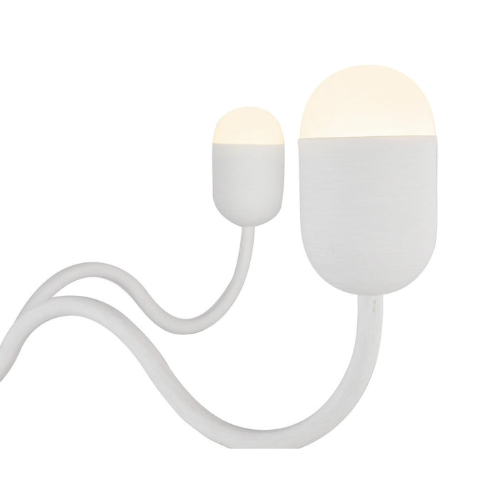 Alora CH558439AWOP Four Light Chandelier, Antique White/Opal Glass