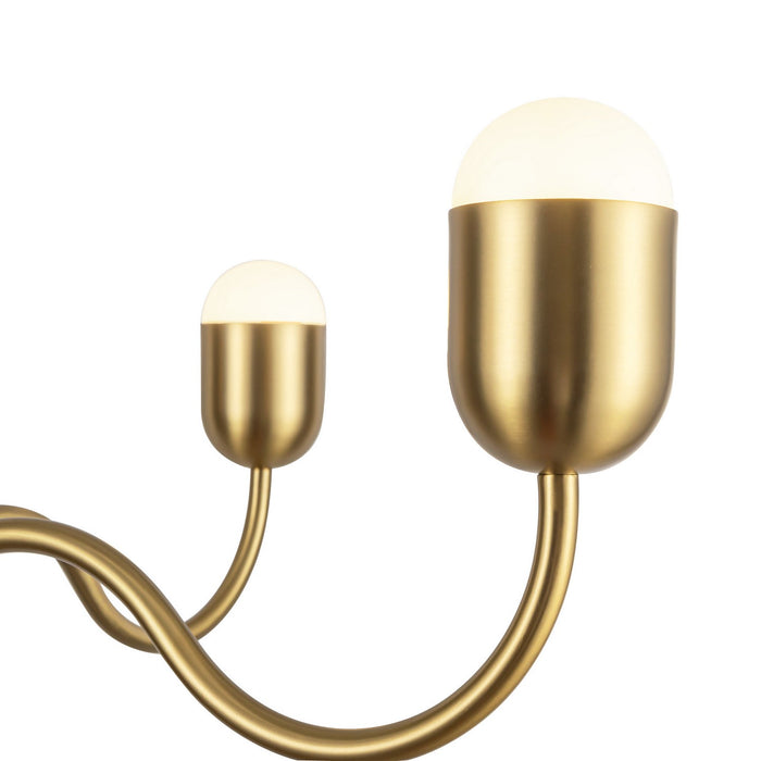 Alora CH558439BGOP Four Light Chandelier, Brushed Gold/Opal Glass