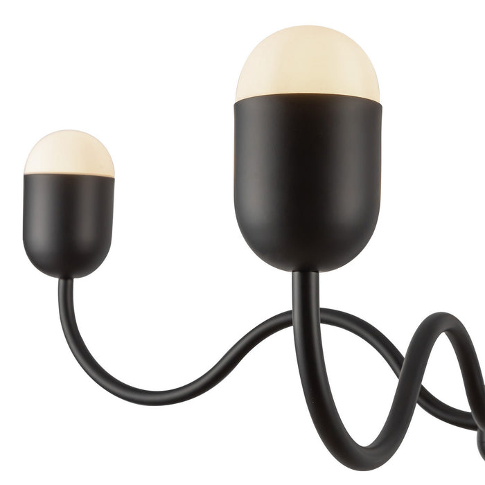 Alora CH558439MBOP Four Light Chandelier, Matte Black/Opal Glass
