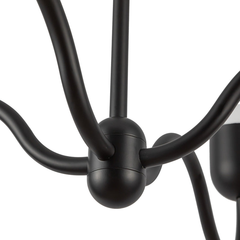 Alora CH558439MBOP Four Light Chandelier, Matte Black/Opal Glass