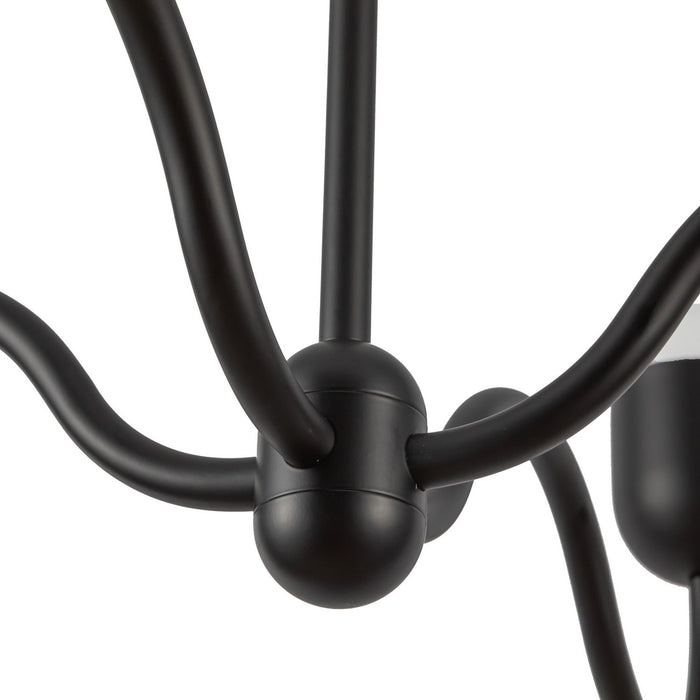 Alora CH558439MBOP Four Light Chandelier, Matte Black/Opal Glass
