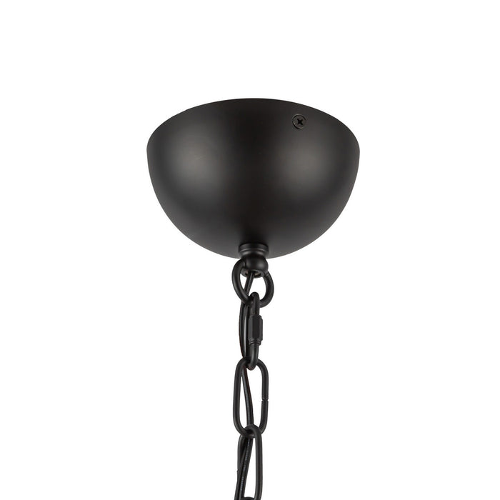 Alora CH558439MBOP Four Light Chandelier, Matte Black/Opal Glass