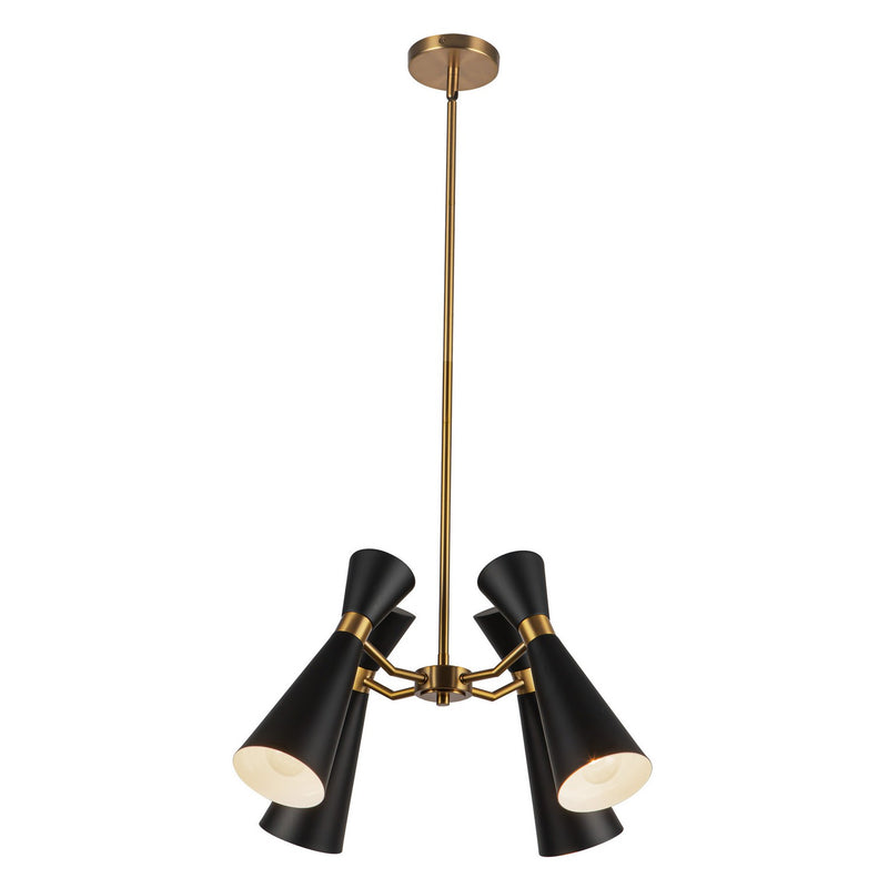 Alora CH574424MBAG Four Light Chandelier, Matte Black/Aged Gold