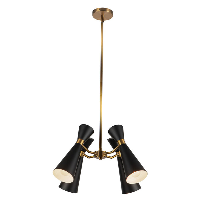 Alora CH574424MBAG Four Light Chandelier, Matte Black/Aged Gold