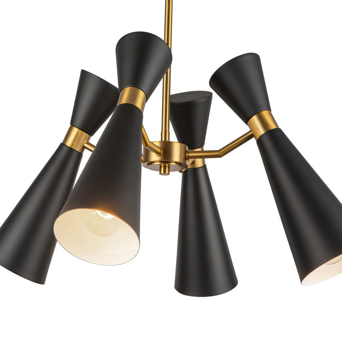 Alora CH574424MBAG Four Light Chandelier, Matte Black/Aged Gold