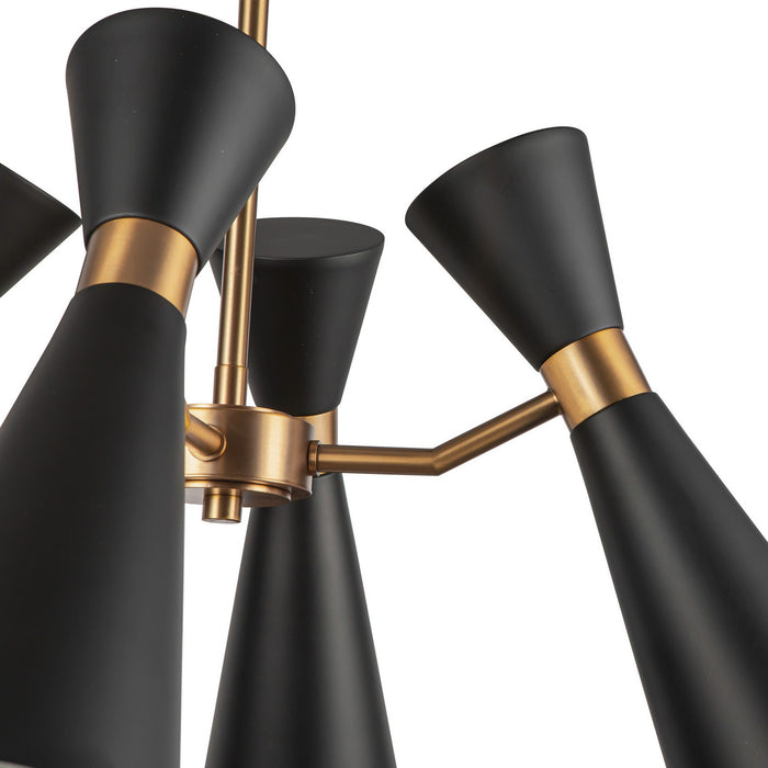 Alora CH574424MBAG Four Light Chandelier, Matte Black/Aged Gold