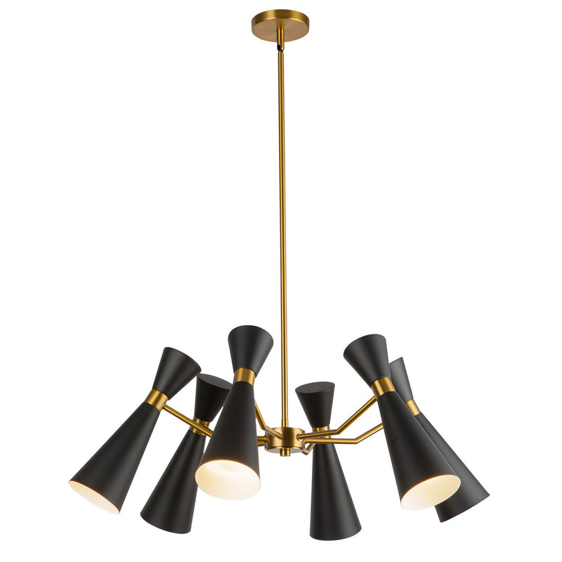 Alora CH574632MBAG Six Light Chandelier, Matte Black/Aged Gold