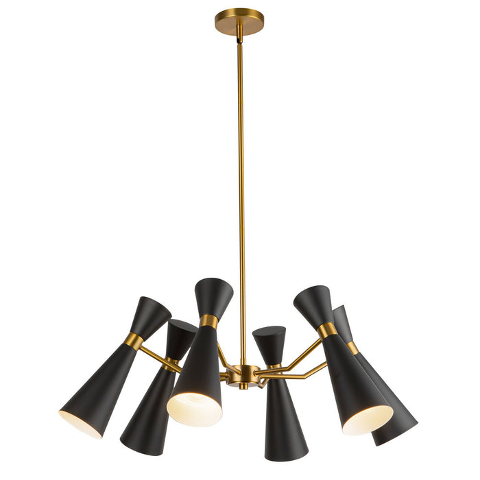Alora CH574632MBAG Six Light Chandelier, Matte Black/Aged Gold