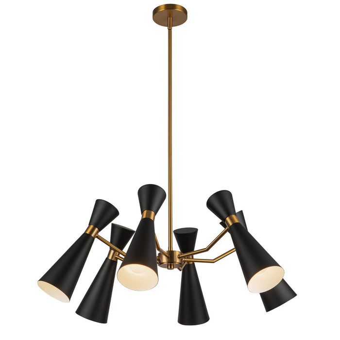 Alora CH574632MBAG Six Light Chandelier, Matte Black/Aged Gold