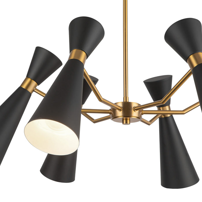 Alora CH574632MBAG Six Light Chandelier, Matte Black/Aged Gold