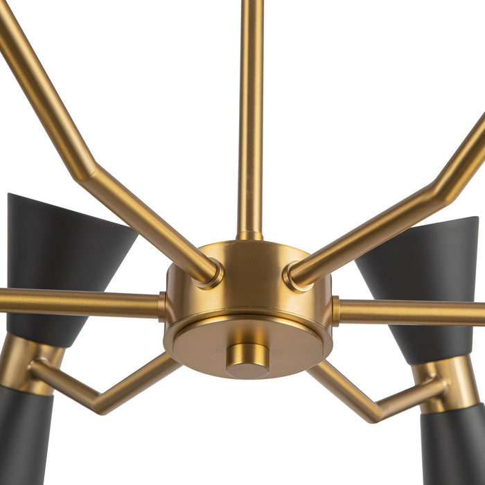 Alora CH574632MBAG Six Light Chandelier, Matte Black/Aged Gold
