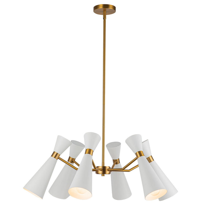 Alora CH574632WHAG Six Light Chandelier, White/Aged Gold