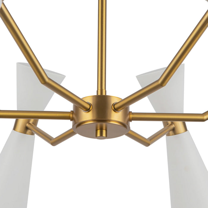Alora CH574632WHAG Six Light Chandelier, White/Aged Gold