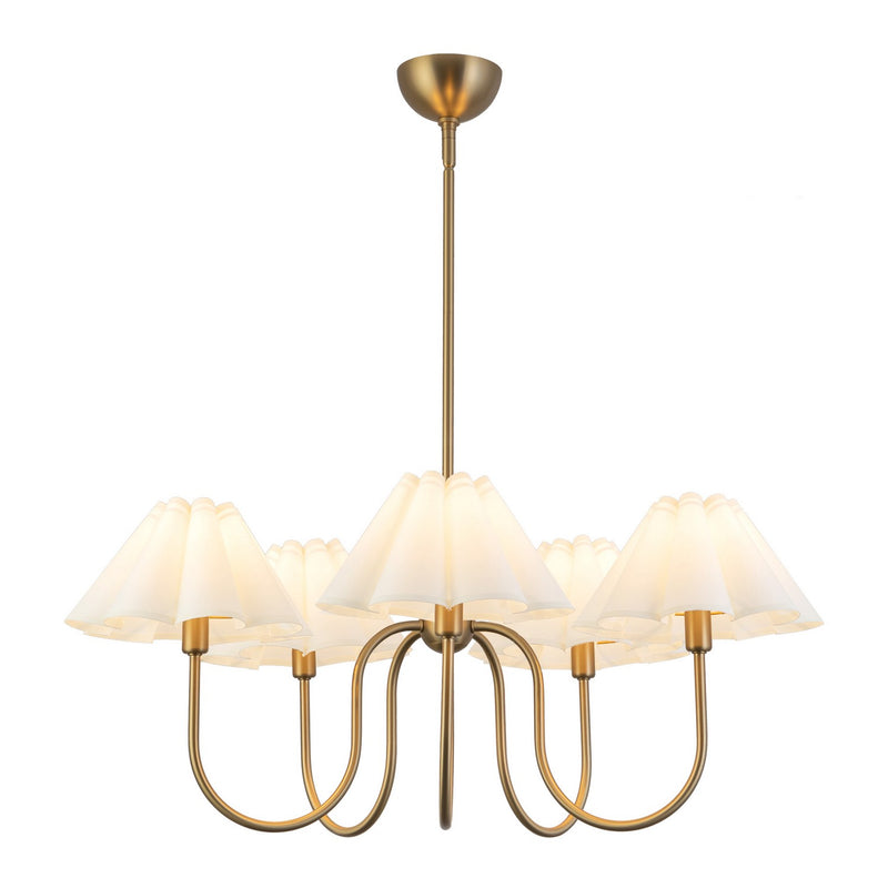 Alora CH610530BGFW Five Light Chandelier, Brushed Gold/Folded White