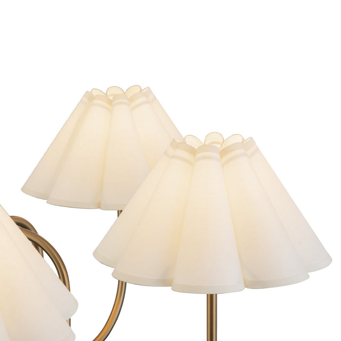 Alora CH610530BGFW Five Light Chandelier, Brushed Gold/Folded White