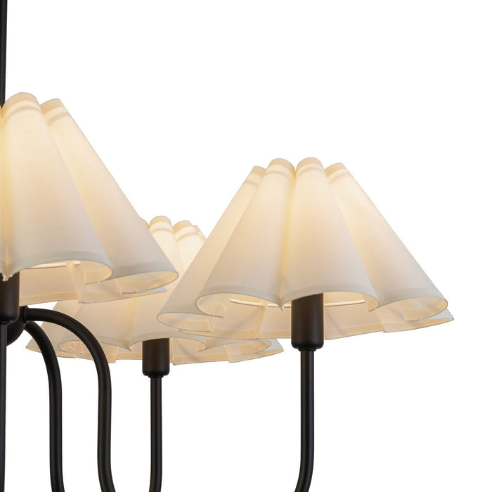 Alora CH610530MBFW Five Light Chandelier, Matte Black/Folded White