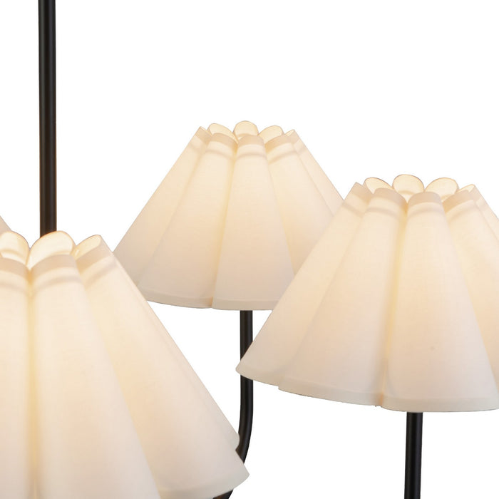 Alora CH610530MBFW Five Light Chandelier, Matte Black/Folded White