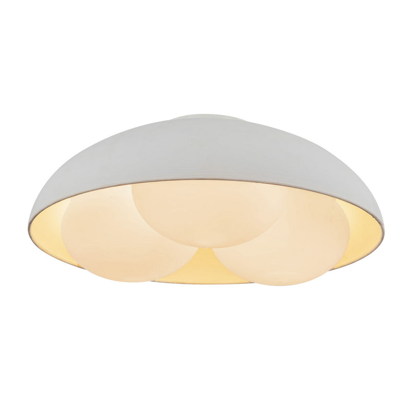 Alora FM495316AWOP Three Light Flush Mount, Antique White/Opal Glass