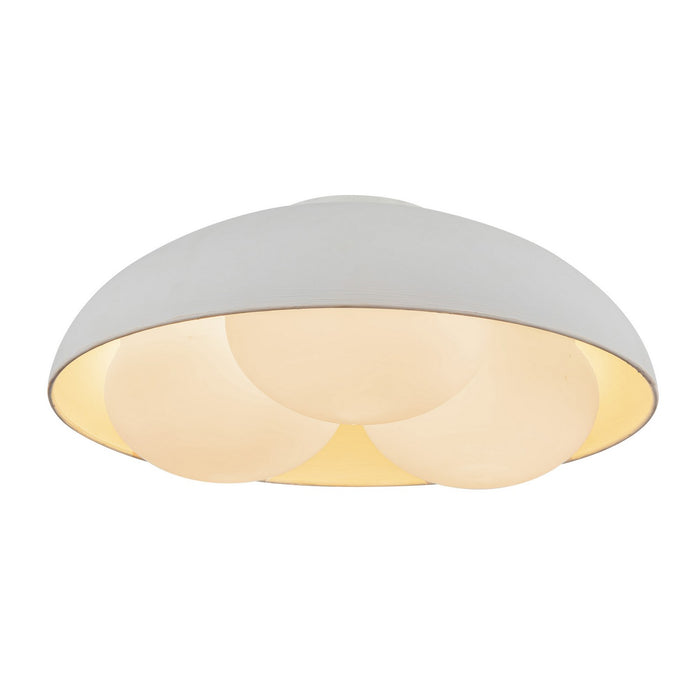 Alora FM495316AWOP Three Light Flush Mount, Antique White/Opal Glass