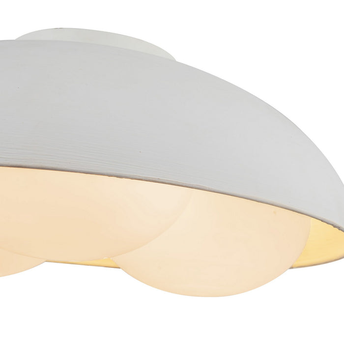 Alora FM495316AWOP Three Light Flush Mount, Antique White/Opal Glass