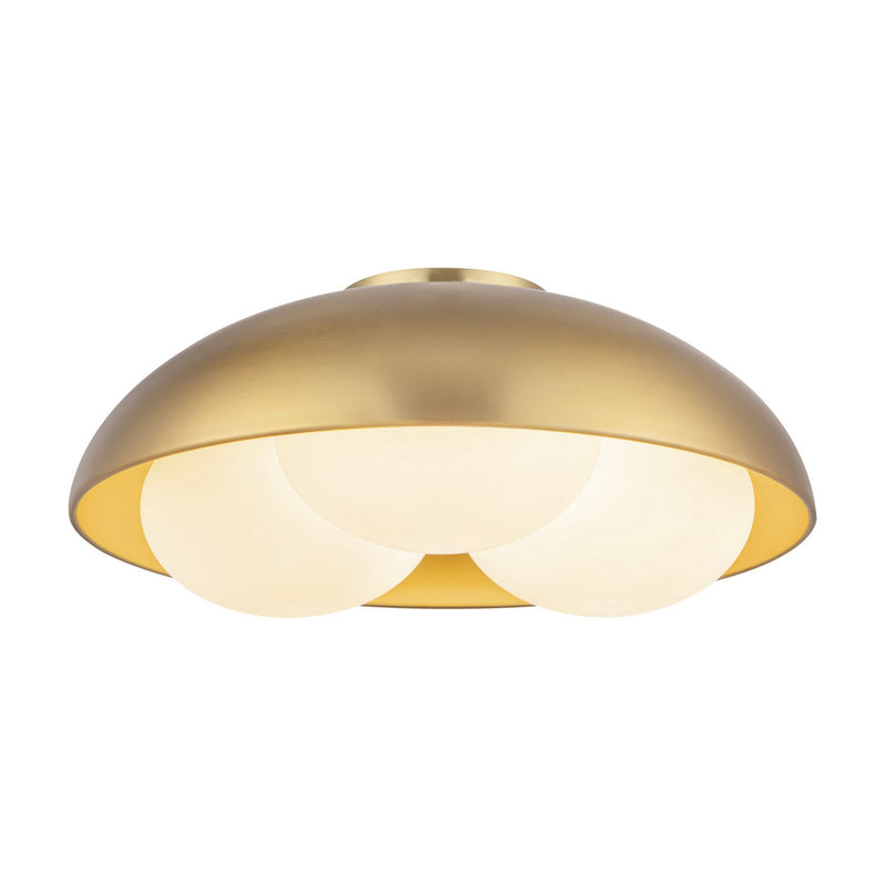 Alora FM495316BGOP Three Light Flush Mount, Brushed Gold/Opal Glass