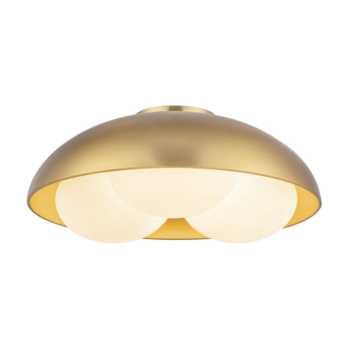 Alora FM495316BGOP Three Light Flush Mount, Brushed Gold/Opal Glass