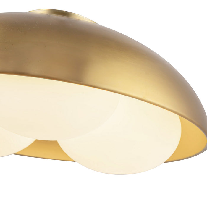 Alora FM495316BGOP Three Light Flush Mount, Brushed Gold/Opal Glass