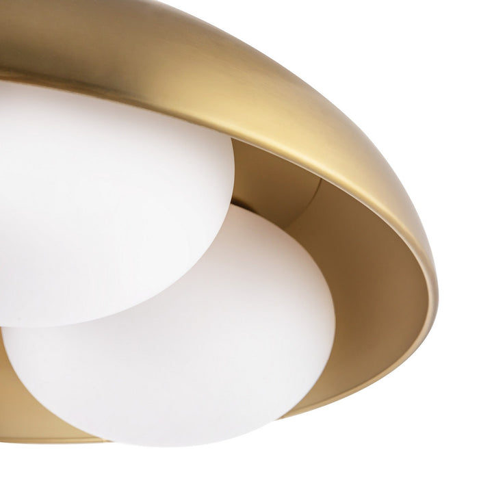 Alora FM495316BGOP Three Light Flush Mount, Brushed Gold/Opal Glass