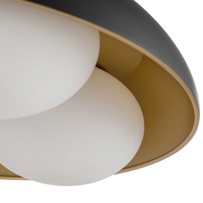 Alora FM495316MBOP Three Light Flush Mount, Matte Black/Opal Glass