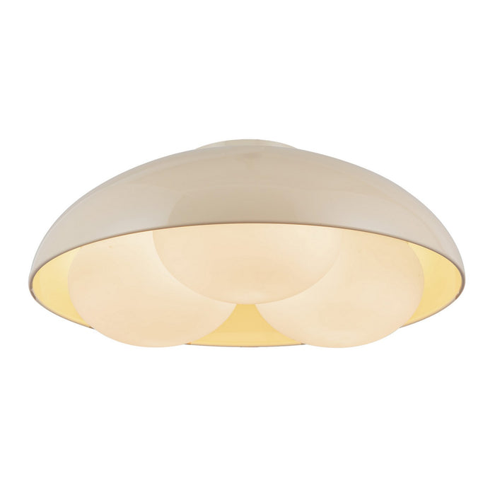 Alora FM495316PWOP Three Light Flush Mount, Pearl White/Opal Glass