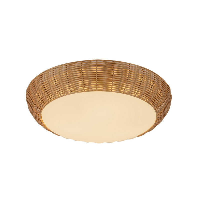 Alora FM511217RA Three Light Flush Mount, Rattan
