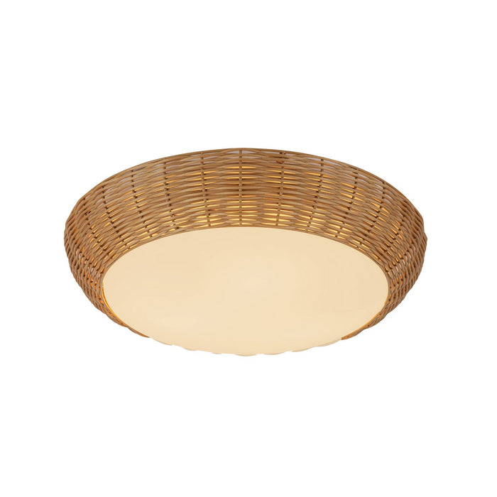 Alora FM511217RA Three Light Flush Mount, Rattan
