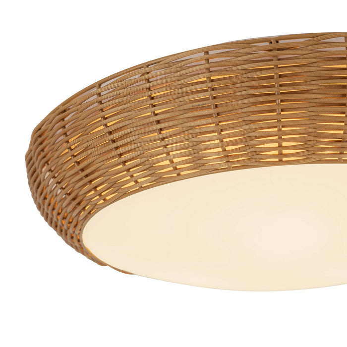Alora FM511217RA Three Light Flush Mount, Rattan