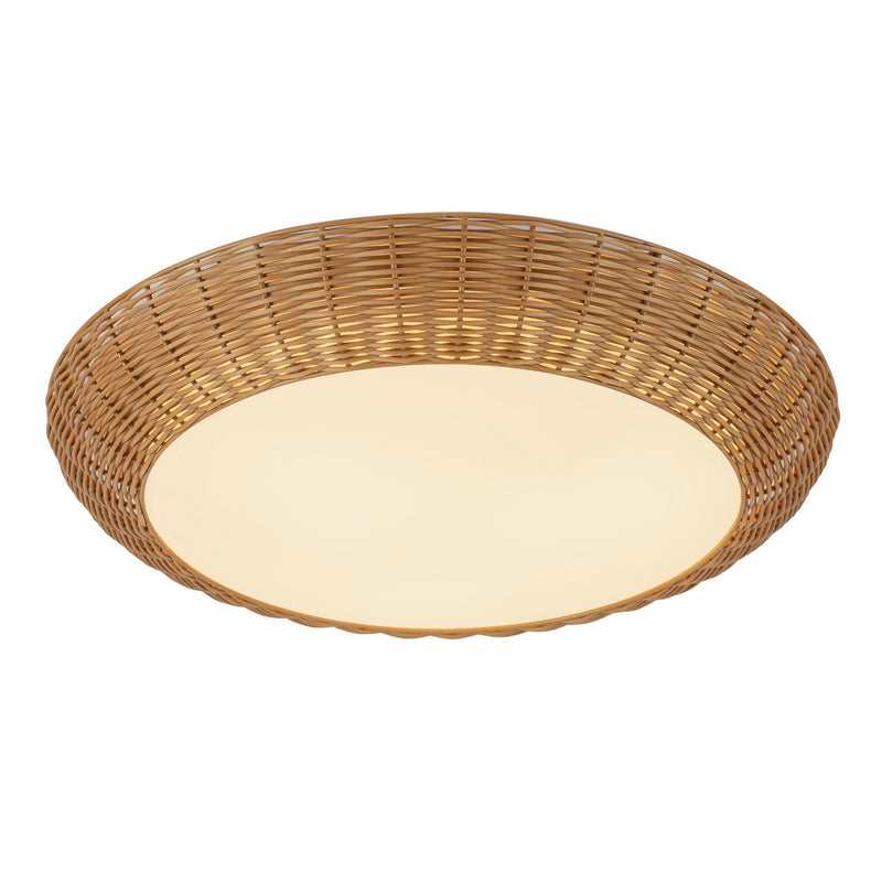 Alora FM511421RA Three Light Flush Mount, Rattan