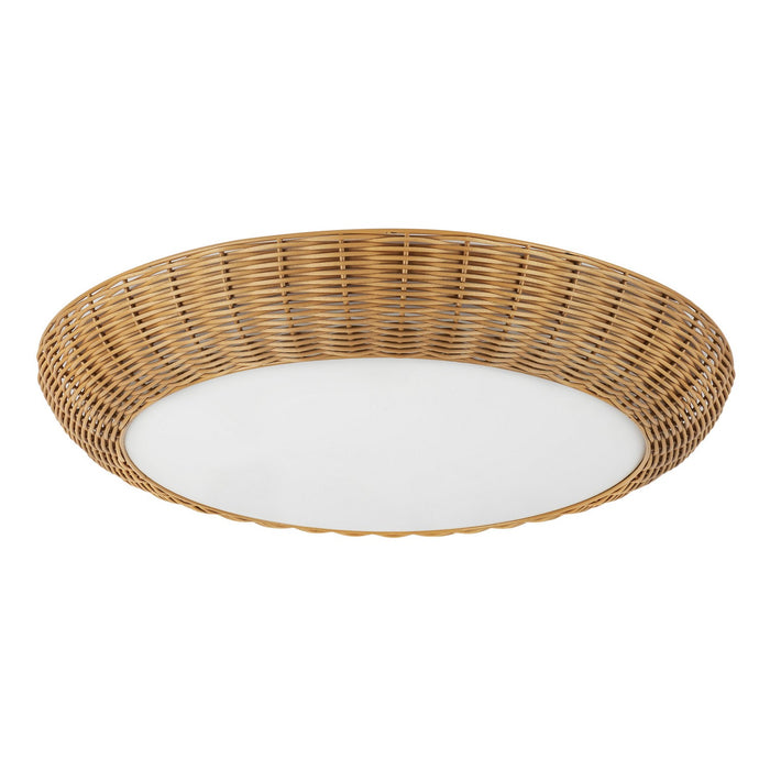 Alora FM511421RA Three Light Flush Mount, Rattan