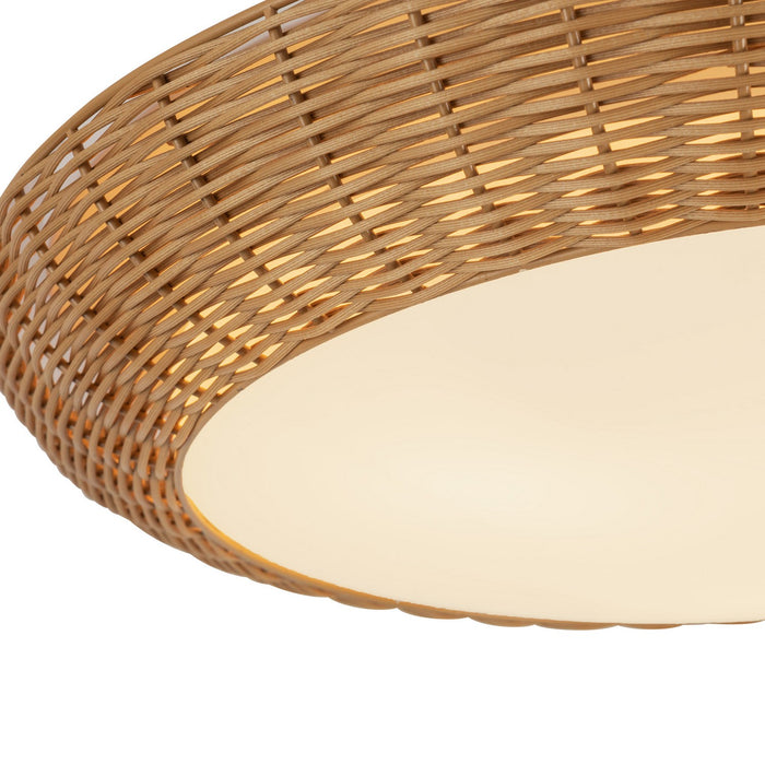 Alora FM511421RA Three Light Flush Mount, Rattan