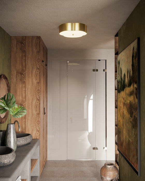 Alora FM566314BG Three Light Flush Mount, Brushed Gold