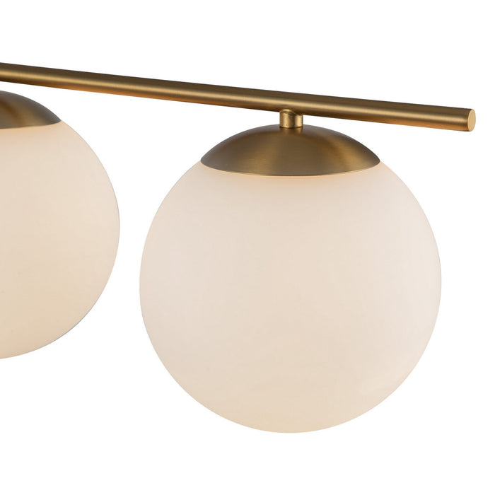 Alora LP421437BGOP Four Light Linear Pendant, Brushed Gold/Opal Glass