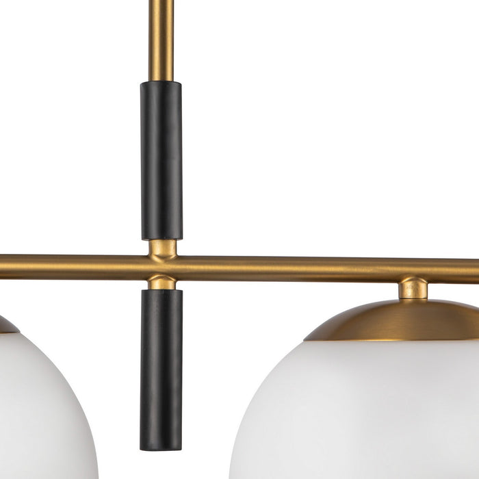 Alora LP421437BGOP Four Light Linear Pendant, Brushed Gold/Opal Glass