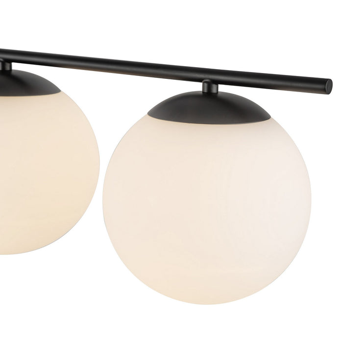 Alora LP421437MBOP Four Light Linear Pendant, Matte Black/Opal Glass