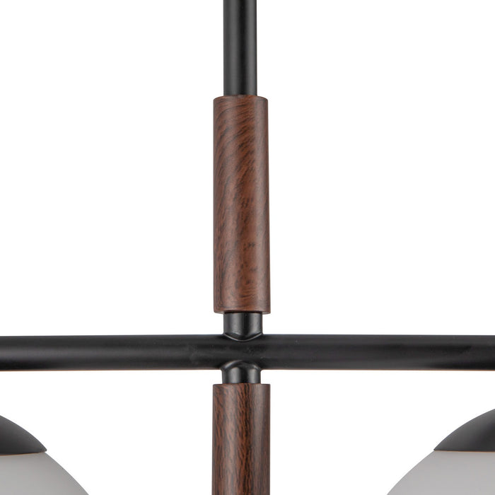 Alora LP421437MBOP Four Light Linear Pendant, Matte Black/Opal Glass
